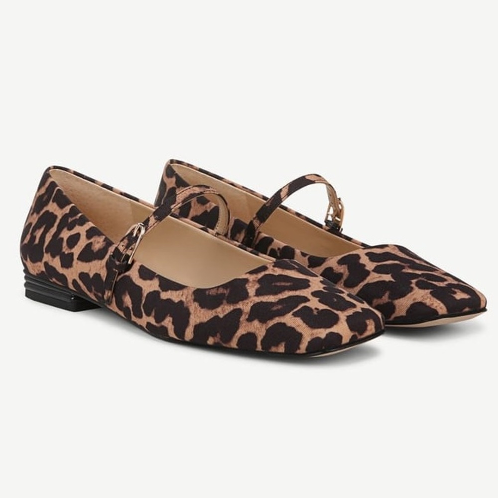 NEW! Franco Sarto Tinsley Leopard Square Toe Mary Jane Flats Size 9 $125